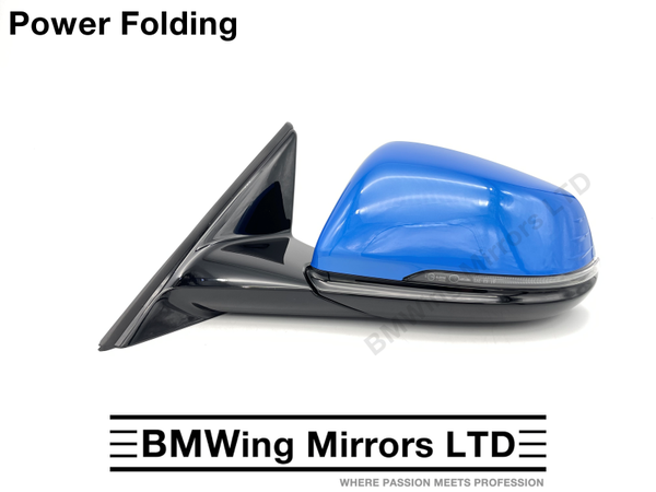 BMW 1 F40 LEFT PASSENGER SIDE DOOR WING MIRROR 5 PIN POWER FOLDING MISANO BLUE