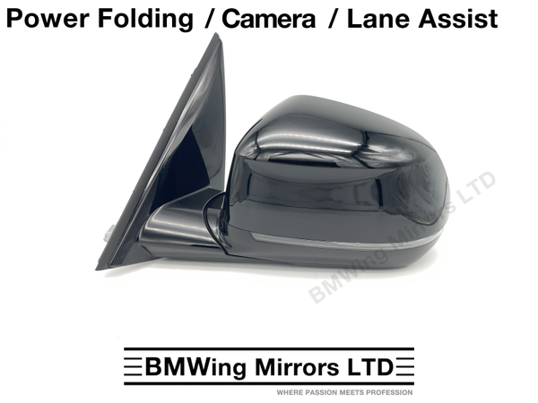 BMW X3 iX3 G01 G08 LEFT PASSENGER WING MIRROR 9 PIN POWER FOLDING + CAMERA + LCW / SAPPHIRE BLACK