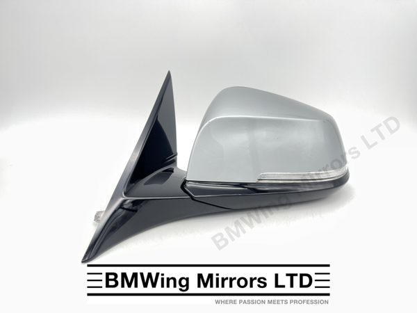 BMW 3 F30 F31 N/S LEFT PASSENGER SIDE WING MIRROR / 6 PIN / M-SPORT / GLACIER SILVER