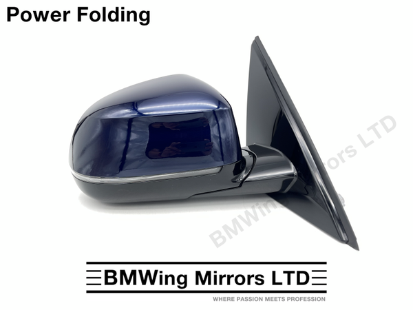 BMW X5 G05 RIGHT DRIVER SIDE WING MIRROR / 5 PIN POWER FOLDING / TANZANITE BLUE