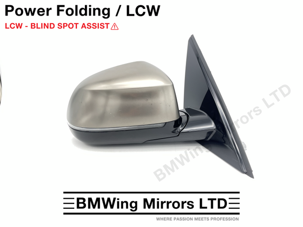 BMW X5 G05 RIGHT DRIVER SIDE WING MIRROR 5 PIN POWER FOLDING + LCW LANE ASSIST / CERIUM GREY