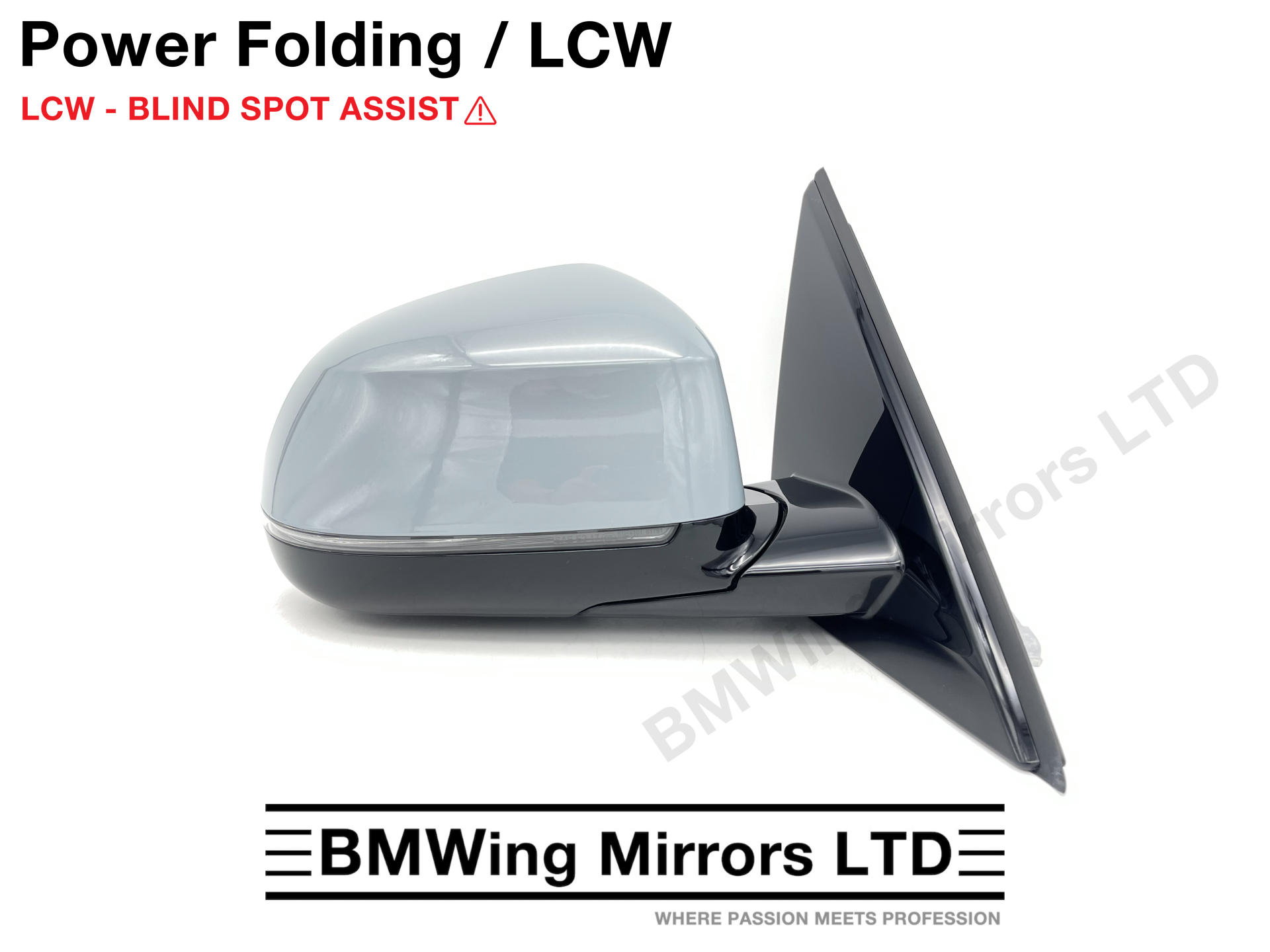 BMW X5 G05 RIGHT DRIVER SIDE WING MIRROR / 5 PIN POWER FOLDING + LCW/ BROOKLYN GREY