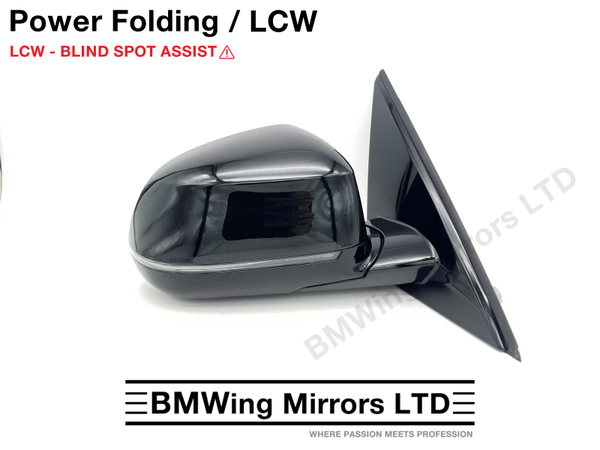 BMW X5 G05 RIGHT DRIVER SIDE WING MIRROR 5 PIN POWER FOLDING + LCW LANE ASSIST / SAPPHIRE BLACK