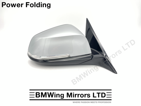 BMW 3 F30 F31 O/S RIGHT DRIVER SIDE WING MIRROR / 5 PIN POWER FOLDING / M-SPORT / GLACIER SILVER A83