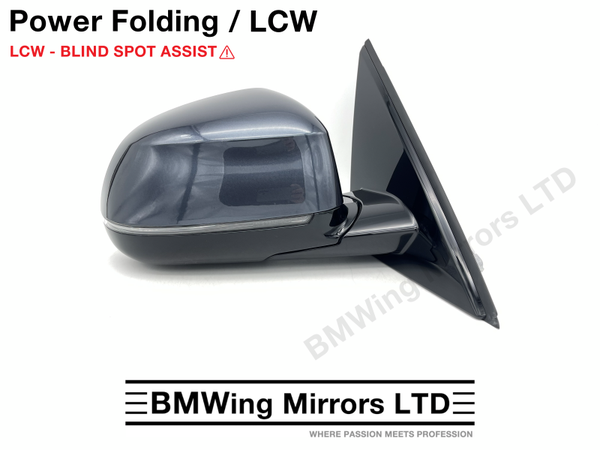 BMW X5 G05 RIGHT DRIVER SIDE WING MIRROR / 5 PIN POWER FOLDING + LCW/ BLUE