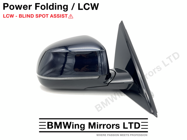 BMW X5 G05 RIGHT DRIVER SIDE WING MIRROR 5 PIN POWER FOLDING + LCW LANE ASSIST / BLACK