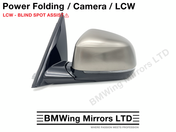 BMW X3 iX3 G01 G08 LEFT PASSENGER WING MIRROR 9 PIN POWER FOLDING + CAMERA + LCW / M40 CERIUM GREY