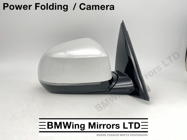 BMW X3 iX3 G01 G08 RIGHT DRIVER WING MIRROR 9 PIN POWER FOLDING + CAMERA / MINERAL WHITE A96