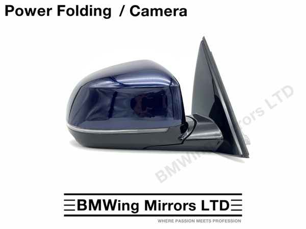 BMW X3 iX3 G01 G08 RIGHT DRIVER WING MIRROR 9 PIN POWER FOLDING + CAMERA / TANZANITE BLUE X10