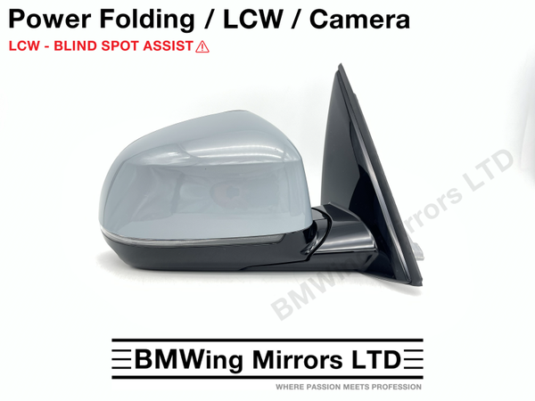 BMW X3 iX3 G01 G08 RIGHT DRIVER WING MIRROR 9 PIN / POWER FOLDING + LANE CHANGE WARNING + CAMERA / BROOKLYN GREY