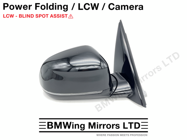 BMW X3 iX3 G01 G08 RIGHT DRIVER WING MIRROR 9 PIN / POWER FOLDING + LANE CHANGE WARNING + CAMERA / SAPPHIRE BLACK