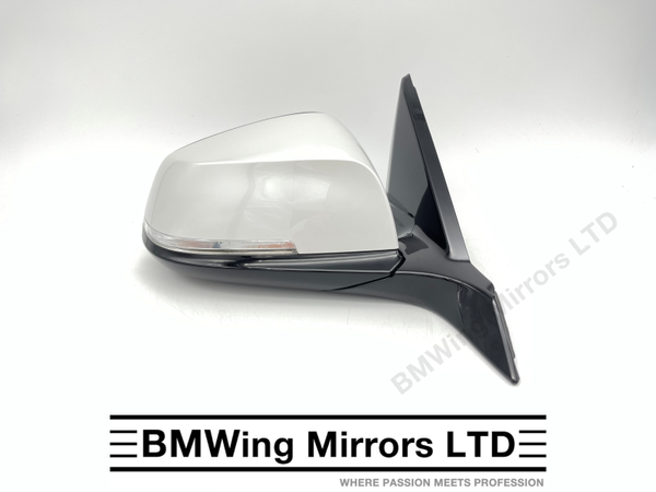 BMW 1 2 F21 F22 F23 RIGHT DRIVER SIDE DOOR WING MIRROR 6 PIN / M-SPORT / MINERAL WHITE A96
