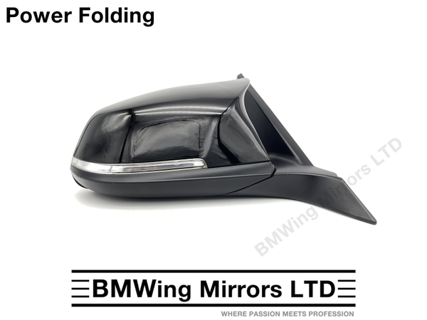 BMW 1 2 F21 F22 F23 O/S RIGHT DRIVER WING MIRROR / 5 PIN POWER FOLDING / BLACK