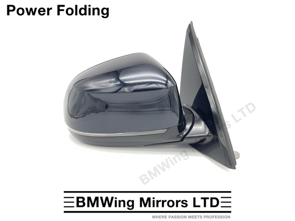 BMW X5 F15 O/S RIGHT DRIVER SIDE WING MIRROR 5 PIN POWER FOLDING / CARBON BLACK 416