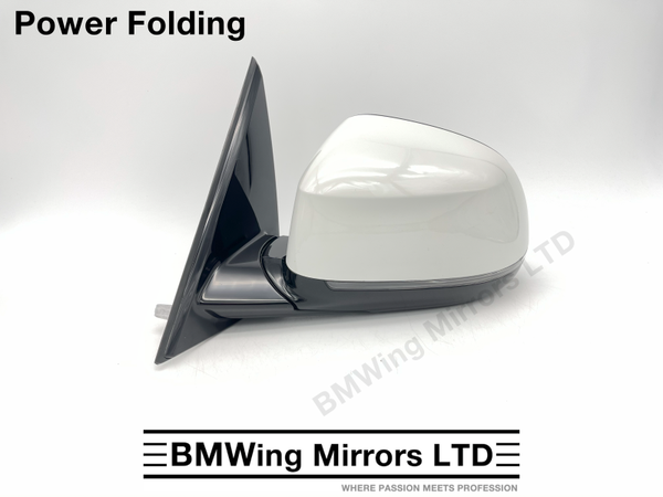 BMW X3 F25 LCI / LEFT PASSENGER SIDE WING MIRROR 5 PIN POWER FOLDING / WHITE A300