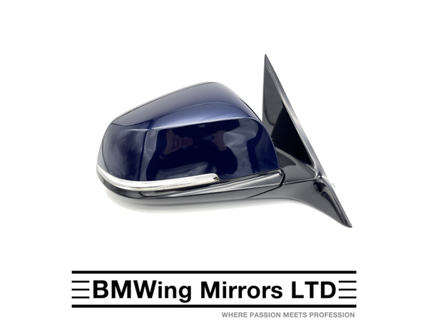 BMW 3 SERIES F30 F31 O/S RIGHT DRIVER SIDE WING MIRROR / 6 PIN / M-SPORT / TANZANITE BLUE