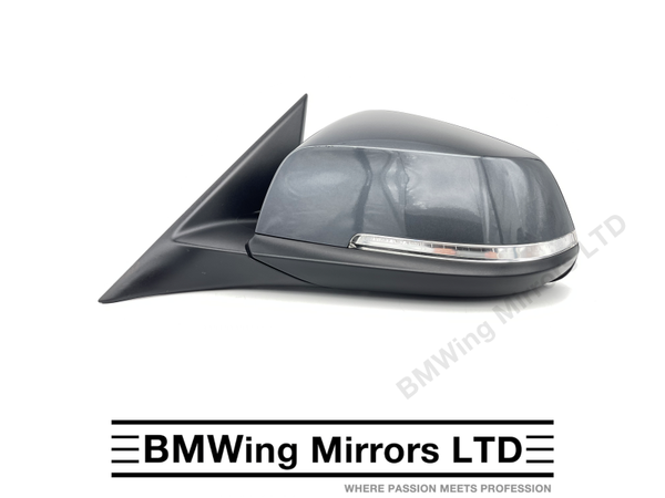 BMW 3 F30 F31 N/S LEFT PASSENGER SIDE WING MIRROR 6 PIN / SE SPORT LUXURY / GREY