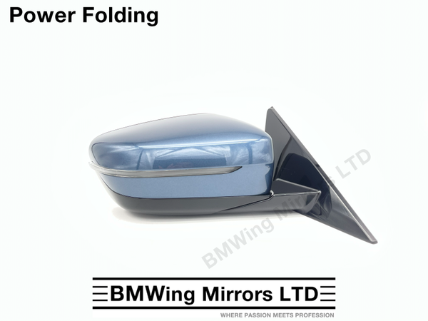 BMW 4 i4 G22 G23 G26 RIGHT DRIVER SIDE DOOR WING MIRROR POWER FOLDING 5 PIN - ARCTIC RACE BLUE