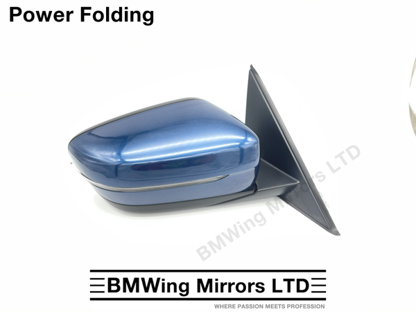 BMW 3 G20 G21 / SE / RIGHT DRIVER SIDE DOOR WING MIRROR POWER FOLDING 5 PIN / BLUE