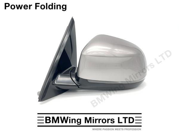 BMW X5 F15 N/S LEFT PASSENGER SIDE WING MIRROR / 5 PIN POWER FOLDING / M50D Ferric Grey