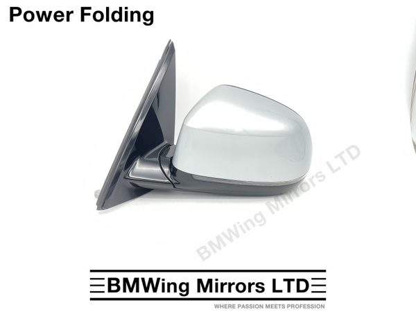 BMW X5 F15 N/S LEFT PASSENGER SIDE WING MIRROR / 5 PIN POWER FOLDING / SILVER