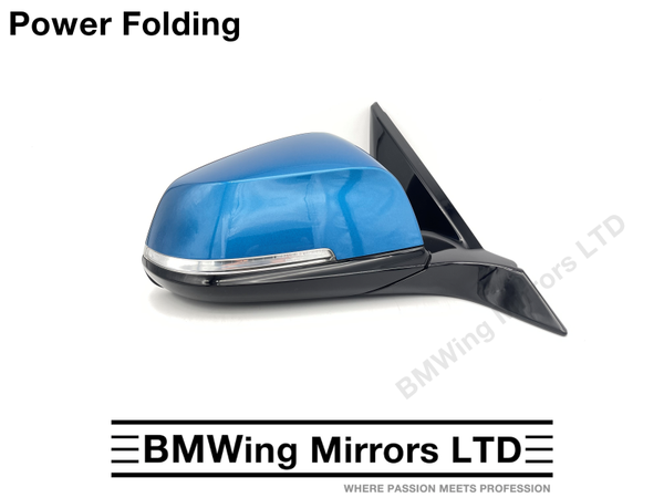 BMW M2 F87 + 1 2 SERIES F21 F22 F23 RIGHT DRIVER WING MIRROR / 5 PIN POWER FOLDING / LONG BEACH BLUE C16