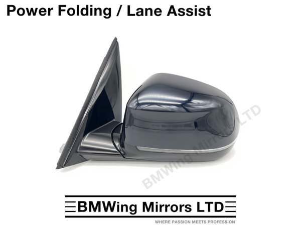 BMW X3 G01 G08 LEFT PASSENGER WING MIRROR 5 PIN / POWER FOLDING LANE CHANGE WARNING / CARBON BLACK