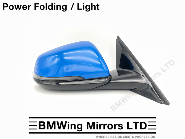 BMW 1 SERIES F40 RIGHT DRIVER SIDE DOOR WING MIRROR / 7 PIN POWER FOLDING / BLUE