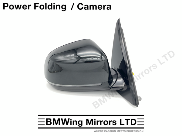 BMW X5 F15 O/S RIGHT DRIVER SIDE WING MIRROR 9 PIN POWER FOLDING + CAMERA / BLACK
