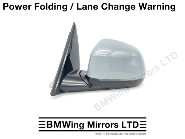 BMW X3 G01 G08 LEFT PASSENGER WING MIRROR 5 PIN / POWER FOLDING LANE CHANGE WARNING / Brooklyn Grey
