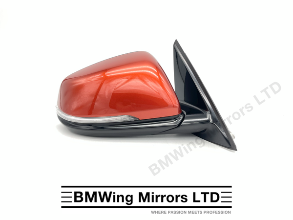 BMW X1 F48 O/S RIGHT DRIVER SIDE WING MIRROR GENUINE / 6 PIN / M-SPORT / SUNSET ORANGE