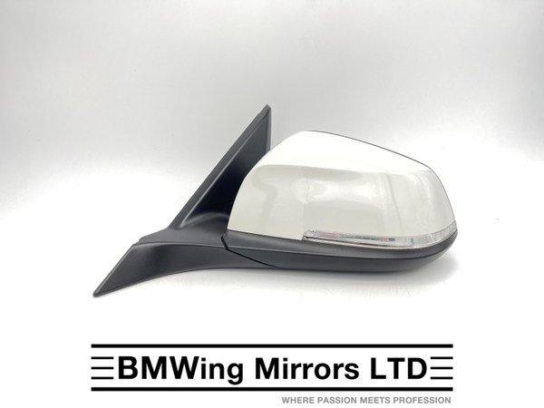BMW 1 2 F21 F22 F23 LEFT PASSENGER SIDE DOOR WING MIRROR 6 PIN SE SPORT / WHITE