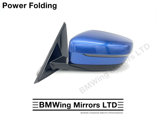 BMW 3 G20 G21 LEFT PASSENGER SIDE DOOR WING MIRROR POWER FOLDING 5 PIN / PORTIMAO BLUE