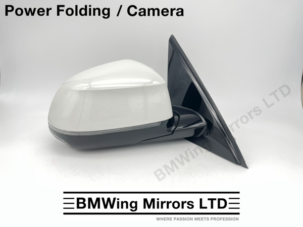 BMW X5 G05 RIGHT DRIVER SIDE WING MIRROR 9 PIN POWER FOLDING + CAMERA / WHITE