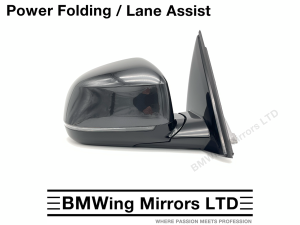 BMW X3 iX3 G01 G08 RIGHT DRIVER WING MIRROR 5 PIN / POWER FOLDING + LANE CHANGE WARNING / BLACK