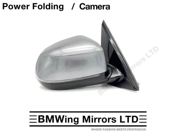 BMW X5 F15 O/S RIGHT DRIVER SIDE WING MIRROR 9 PIN POWER FOLDING + CAMERA / SPACE GREY A52