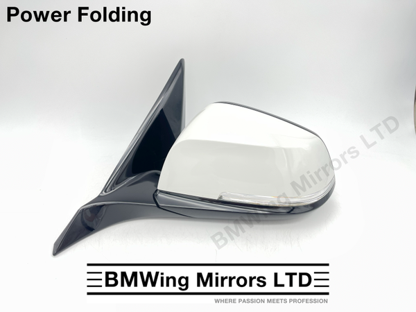 BMW 1 SERIES F20 LEFT PASSENGER SIDE WING MIRROR 5 PIN POWER FOLDING / ALPINE WHITE