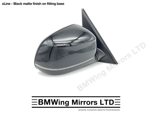 BMW X3 F25 LCI RIGHT DRIVER SIDE WING MIRROR 7 PIN MANUAL FOLDING / xLine BLACK