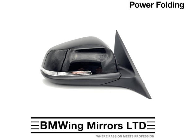 BMW 3 F30 F31 O/S RIGHT DRIVER SIDE WING MIRROR / 5 PIN POWER FOLD / 475 BLACK