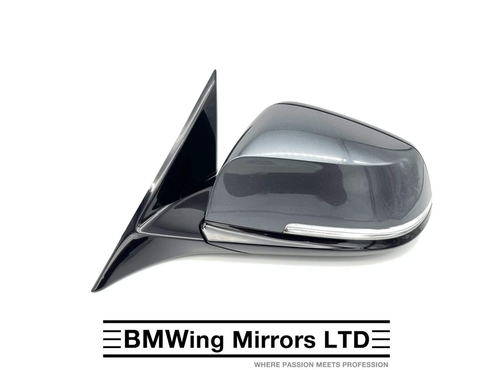 BMW 3 F30 F31 N/S LEFT PASSENGER SIDE WING MIRROR / 6 PIN / M-SPORT / GREY B39