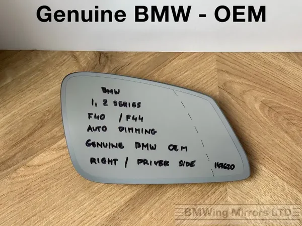BMW 1 2 F40 F44 RIGHT DRIVER MIRROR GLASS GENUINE BMW OEM / AUTO DIMMING 7482760