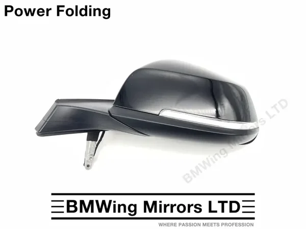 BMW i3 i3S - N/S LEFT PASSENGER SIDE WING MIRROR / 5 PIN POWER FOLDING / BLACK