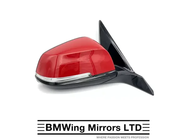 BMW 1 F20 5 DOOR O/S RIGHT DRIVER SIDE DOOR WING MIRROR - 6 PIN - M-SPORT - Melbourne Red A75