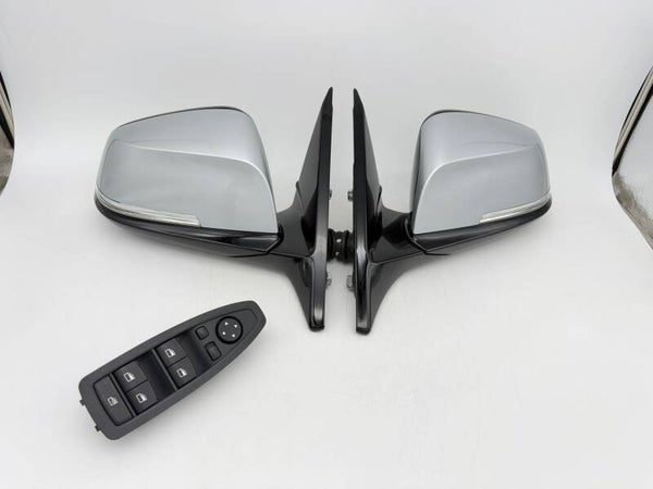 BMW 4 F32 F33 F36 RIGHT and LEFT WING MIRRORS / 5 PIN POWER FOLDING / SILVER WITH SWITCH