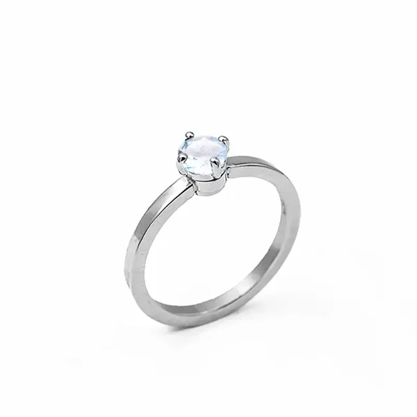 Bague or gris et aigue marine
