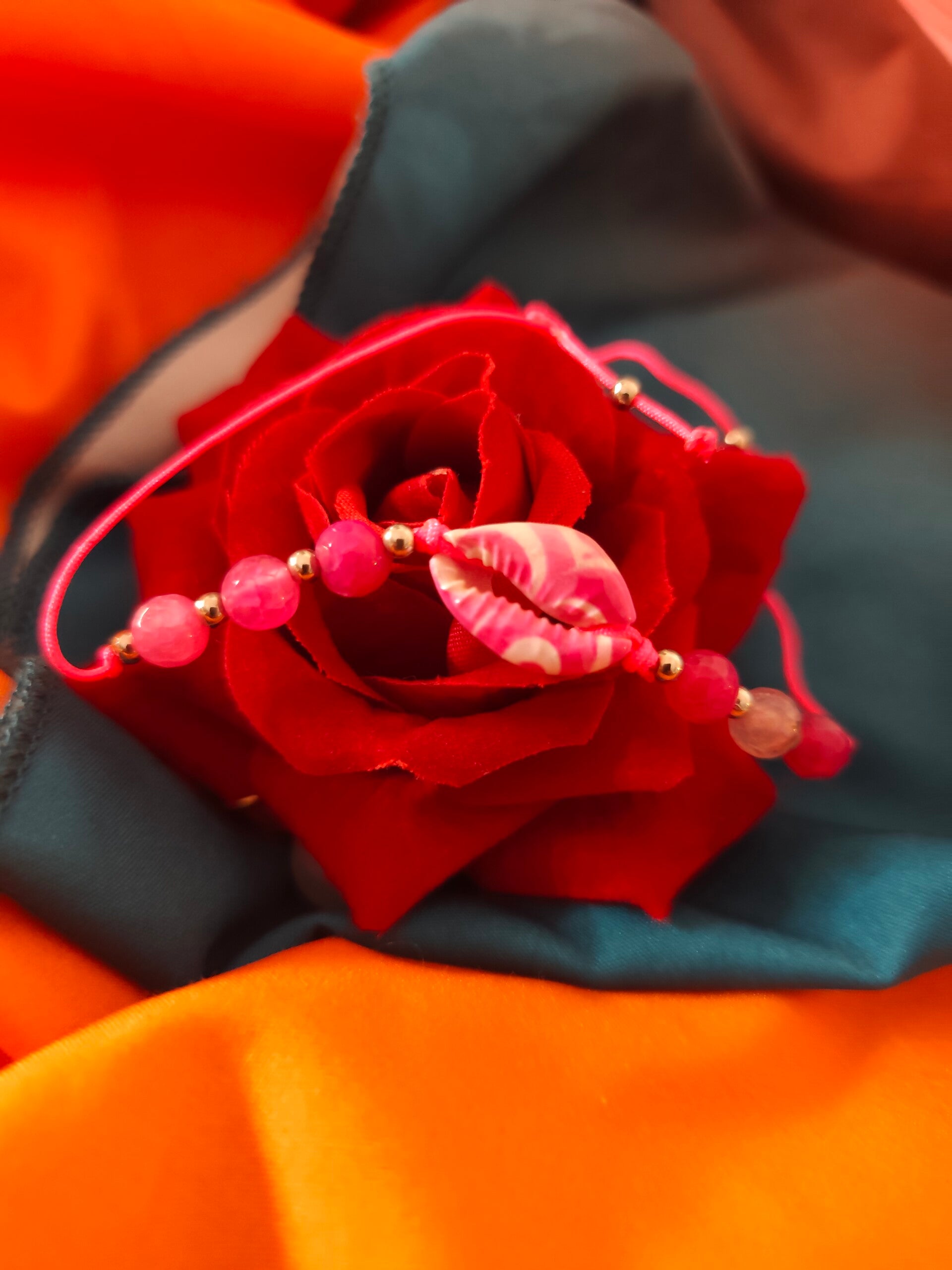 bracelet coquillage rose
