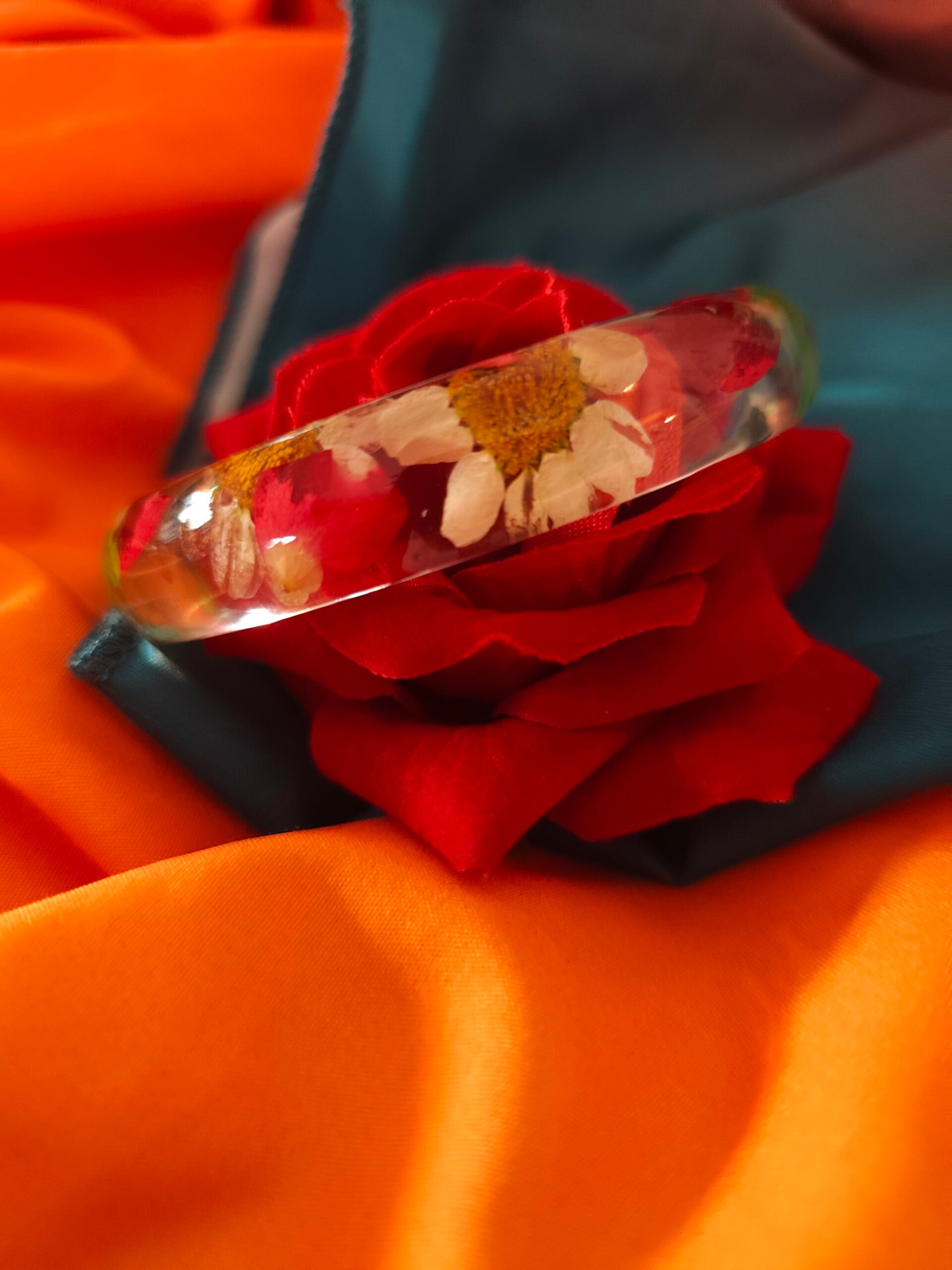 bracelet fleur véritable