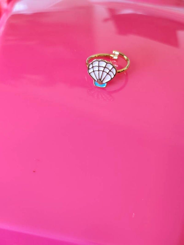 Bague coquillage rose