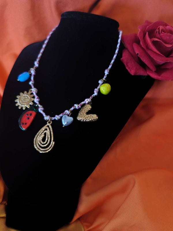 Collier corde fruits