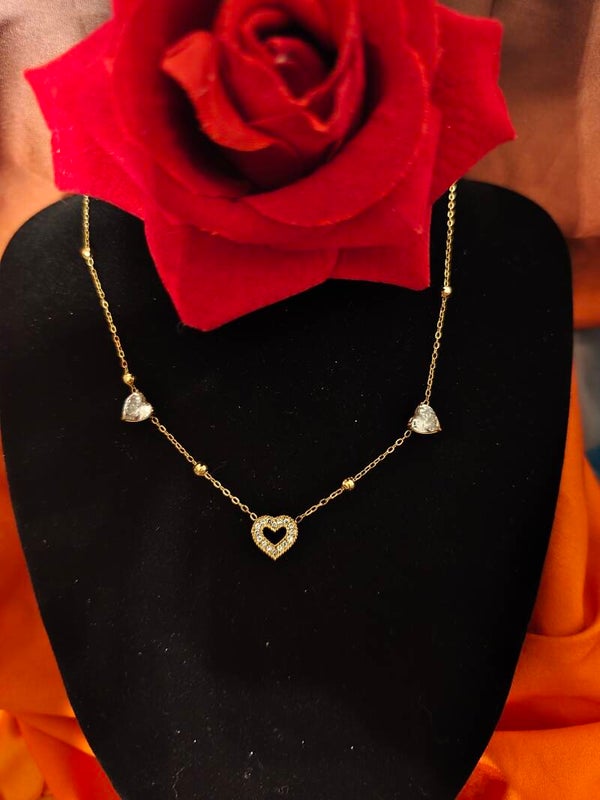 collier coeur strass